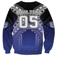 Custom Fiji Drua Sweatshirt Fijian Tapa Pattern LT05 - Polynesian Pride
