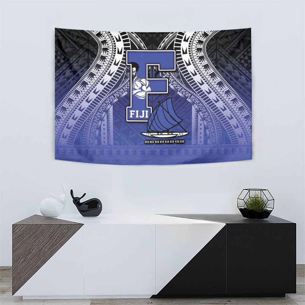 Fiji Drua Tapestry Fijian Tapa Pattern