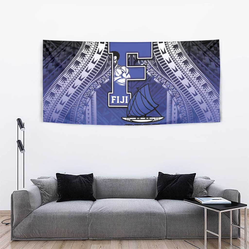 Fiji Drua Tapestry Fijian Tapa Pattern