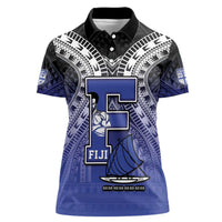 Custom Fiji Drua Women Polo Shirt Fijian Tapa Pattern