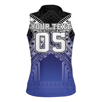 Custom Fiji Drua Women Sleeveless Polo Shirt Fijian Tapa Pattern LT05 - Polynesian Pride