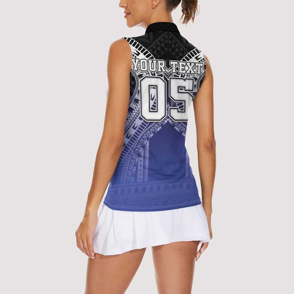 Custom Fiji Drua Women Sleeveless Polo Shirt Fijian Tapa Pattern LT05 - Polynesian Pride