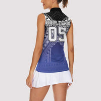 Custom Fiji Drua Women Sleeveless Polo Shirt Fijian Tapa Pattern LT05 - Polynesian Pride