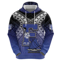 Custom Fiji Drua Zip Hoodie Fijian Tapa Pattern
