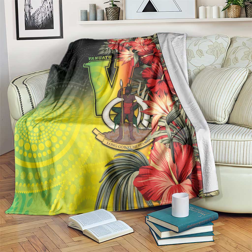 Aboriginal Dot Art Vanuatu Blanket Tropical Flowers