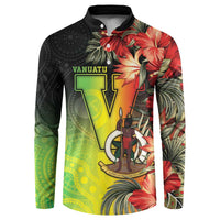 Aboriginal Dot Art Vanuatu Personalised Button Sweatshirt Tropical Flowers LT05 Reggae - Polynesian Pride