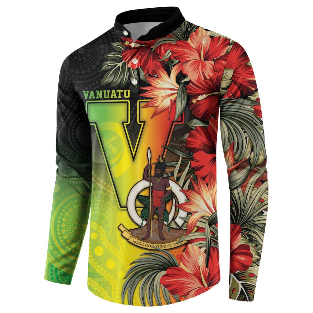 Aboriginal Dot Art Vanuatu Personalised Button Sweatshirt Tropical Flowers LT05 - Polynesian Pride
