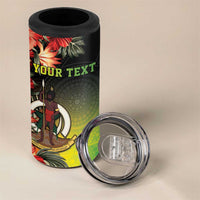 Aboriginal Dot Art Vanuatu Personalised 4 in 1 Can Cooler Tumbler Tropical Flowers LT05 - Polynesian Pride