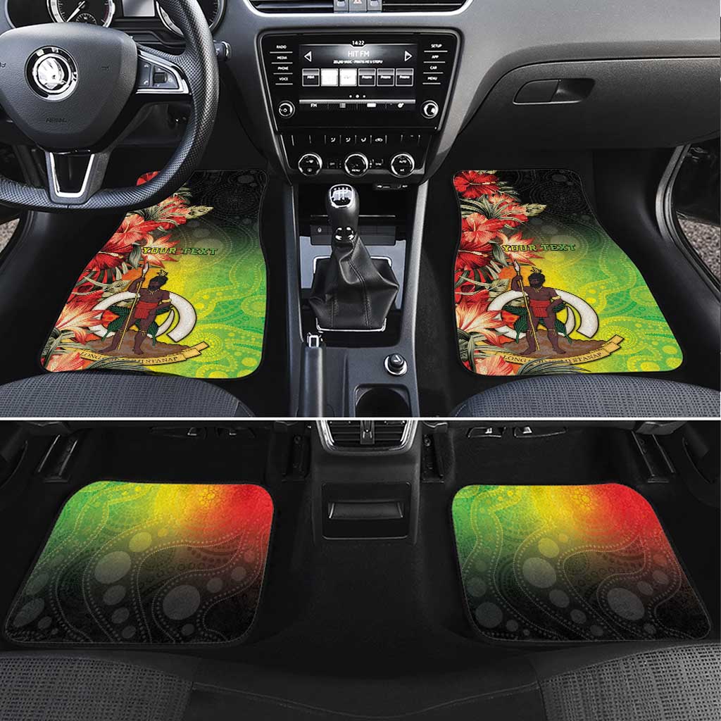 Aboriginal Dot Art Vanuatu Car Mats Tropical Flowers