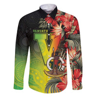 Aboriginal Dot Art Vanuatu Personalised Family Matching Mermaid Dress and Hawaiian Shirt Tropical Flowers