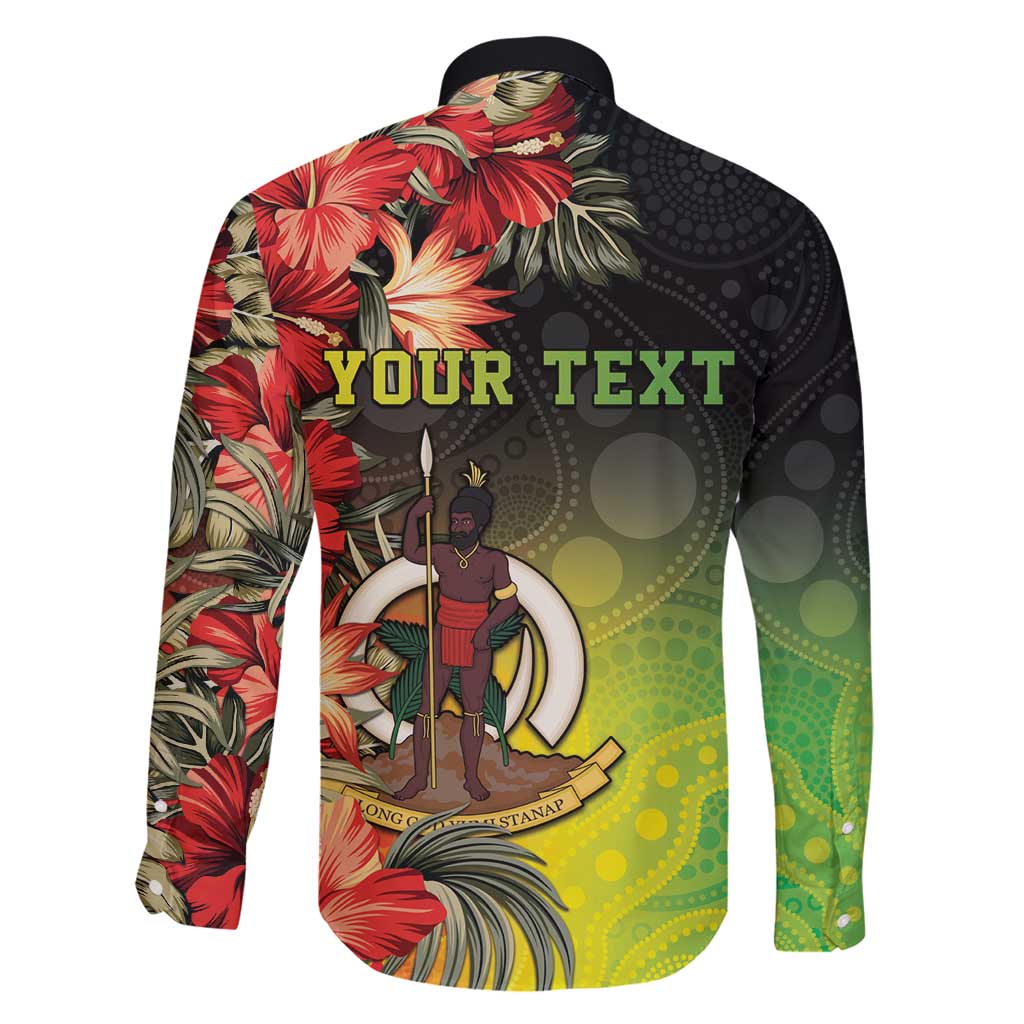 Aboriginal Dot Art Vanuatu Personalised Family Matching Puletasi and Hawaiian Shirt Tropical Flowers