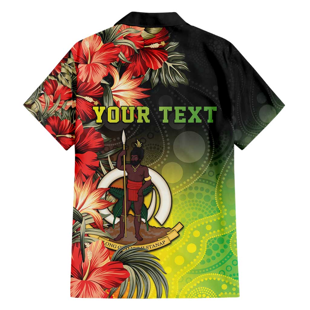 Aboriginal Dot Art Vanuatu Personalised Hawaiian Shirt Tropical Flowers