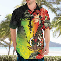 Aboriginal Dot Art Vanuatu Personalised Hawaiian Shirt Tropical Flowers