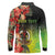 Aboriginal Dot Art Vanuatu Personalised Long Sleeve Polo Shirt Tropical Flowers