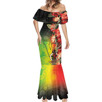 Aboriginal Dot Art Vanuatu Personalised Mermaid Dress Tropical Flowers LT05 - Polynesian Pride