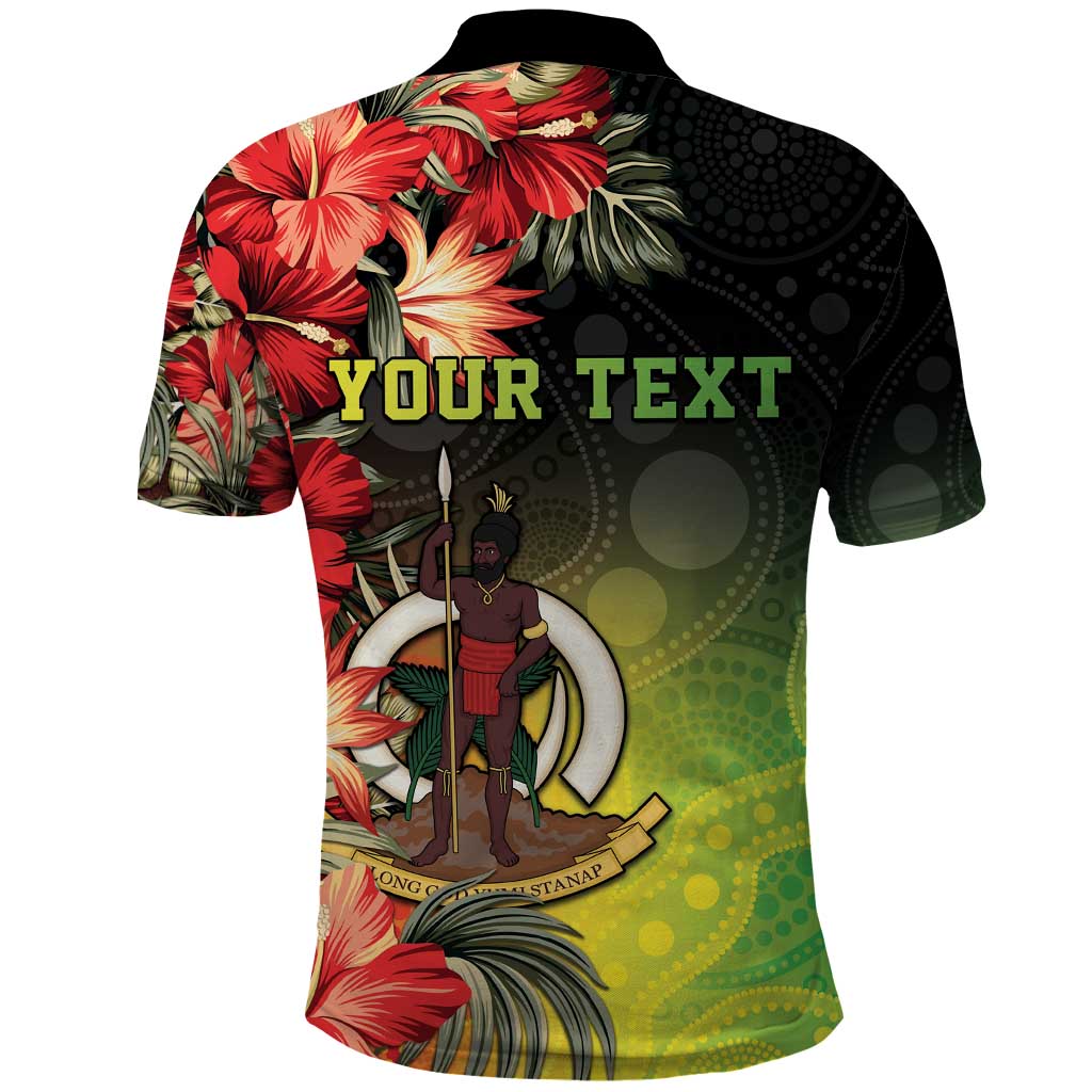 Aboriginal Dot Art Vanuatu Personalised Polo Shirt Tropical Flowers LT05 - Polynesian Pride
