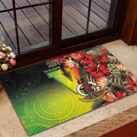 Aboriginal Dot Art Vanuatu Rubber Doormat Tropical Flowers LT05 - Polynesian Pride