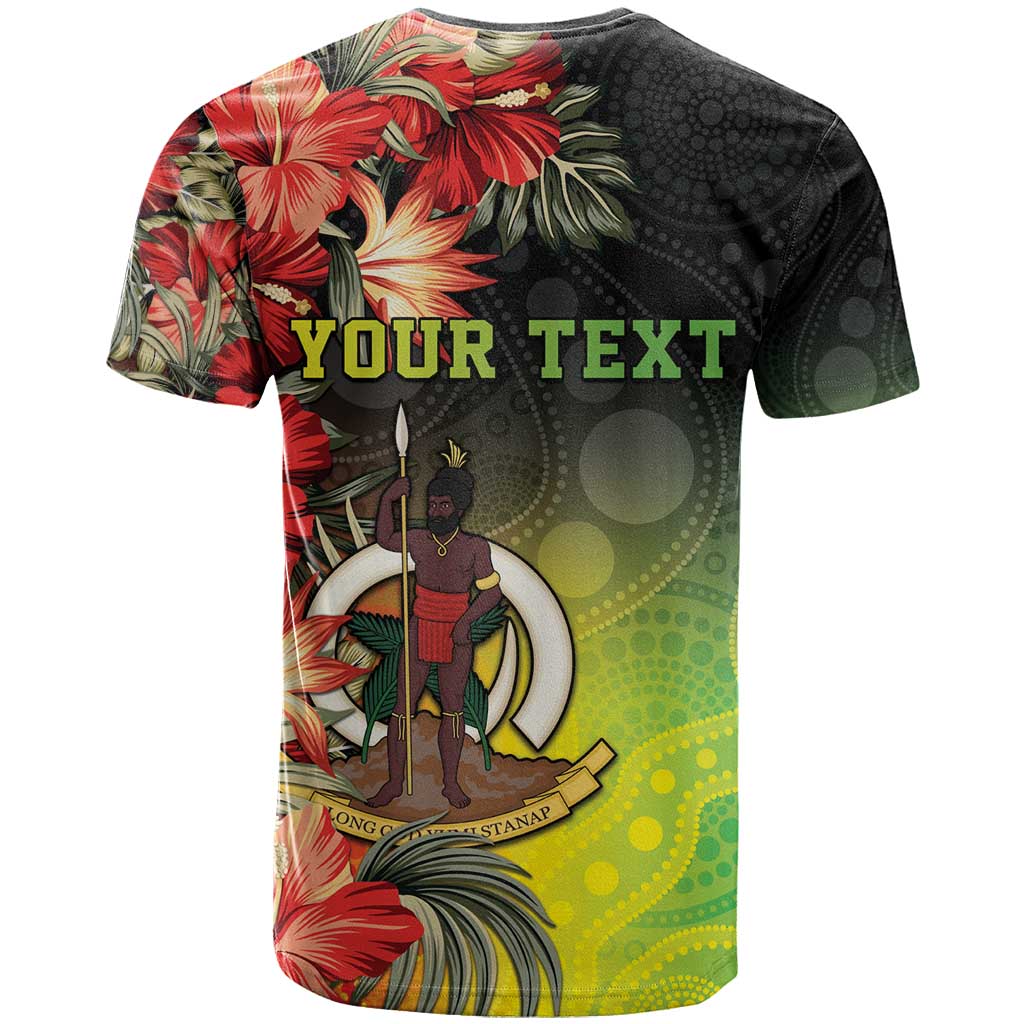 Aboriginal Dot Art Vanuatu Personalised T Shirt Tropical Flowers