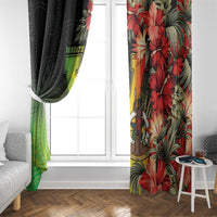 Aboriginal Dot Art Vanuatu Window Curtain Tropical Flowers