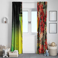 Aboriginal Dot Art Vanuatu Window Curtain Tropical Flowers