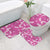 Hawaii Monstera Deliciosa Bathroom Set Pink Plumeria Polynesian Pattern - Polynesian Pride