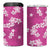Hawaii Monstera Deliciosa 4 in 1 Can Cooler Tumbler Pink Plumeria Polynesian Pattern - Polynesian Pride