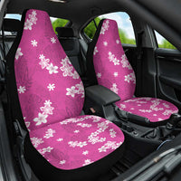 Hawaii Monstera Deliciosa Car Seat Cover Pink Plumeria Polynesian Pattern - Polynesian Pride