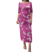 Hawaii Monstera Deliciosa Family Matching Puletasi and Hawaiian Shirt Pink Plumeria Polynesian Pattern - Polynesian Pride