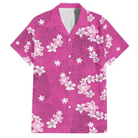 Hawaii Monstera Deliciosa Hawaiian Shirt Pink Plumeria Polynesian Pattern - Polynesian Pride