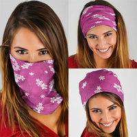 Hawaii Monstera Deliciosa Neck Gaiter Pink Plumeria Polynesian Pattern - Polynesian Pride