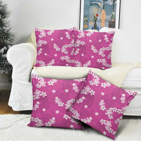 Hawaii Monstera Deliciosa Pillow Cover Pink Plumeria Polynesian Pattern - Polynesian Pride