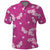 Hawaii Monstera Deliciosa Polo Shirt Pink Plumeria Polynesian Pattern - Polynesian Pride
