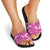 Hawaii Monstera Deliciosa Slide Sandals Pink Plumeria Polynesian Pattern - Polynesian Pride