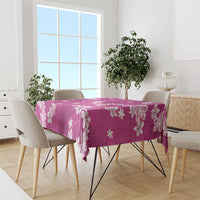 Hawaii Monstera Deliciosa Tablecloth Pink Plumeria Polynesian Pattern - Polynesian Pride