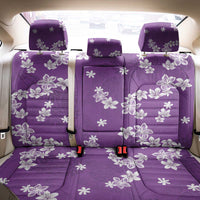 Hawaii Monstera Deliciosa Back Car Seat Cover Purple Plumeria Polynesian Pattern - Polynesian Pride