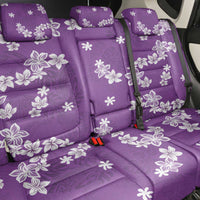 Hawaii Monstera Deliciosa Back Car Seat Cover Purple Plumeria Polynesian Pattern - Polynesian Pride