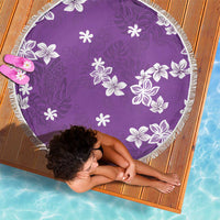 Hawaii Monstera Deliciosa Beach Blanket Purple Plumeria Polynesian Pattern - Polynesian Pride