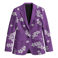 Hawaii Monstera Deliciosa Blazer Purple Plumeria Polynesian Pattern - Polynesian Pride
