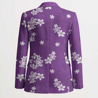 Hawaii Monstera Deliciosa Blazer Purple Plumeria Polynesian Pattern - Polynesian Pride