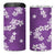 Hawaii Monstera Deliciosa 4 in 1 Can Cooler Tumbler Purple Plumeria Polynesian Pattern - Polynesian Pride
