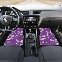 Hawaii Monstera Deliciosa Car Mats Purple Plumeria Polynesian Pattern - Polynesian Pride