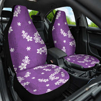 Hawaii Monstera Deliciosa Car Seat Cover Purple Plumeria Polynesian Pattern - Polynesian Pride