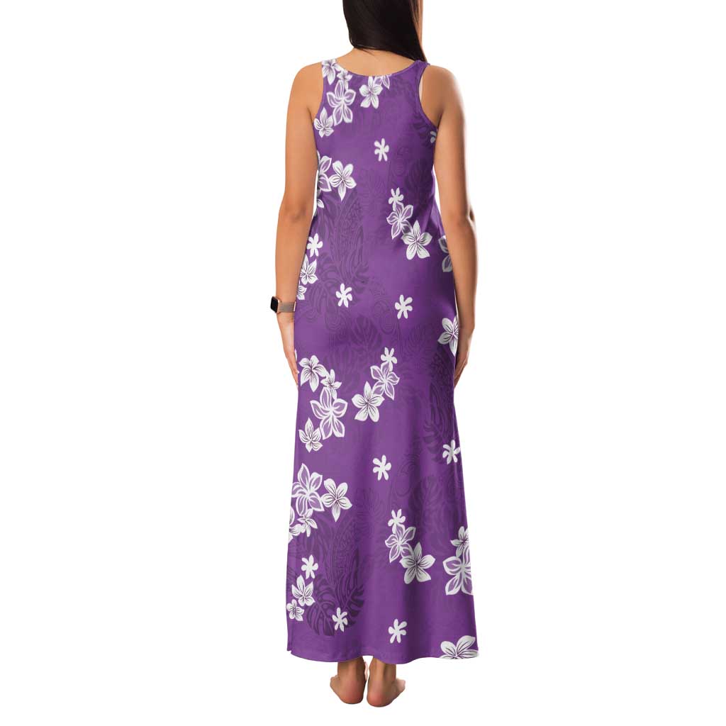 Hawaii Monstera Deliciosa Family Matching Tank Maxi Dress and Hawaiian Shirt Purple Plumeria Polynesian Pattern - Polynesian Pride