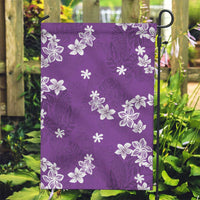 Hawaii Monstera Deliciosa Garden Flag Purple Plumeria Polynesian Pattern - Polynesian Pride