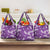 Hawaii Monstera Deliciosa Grocery Bag Purple Plumeria Polynesian Pattern - Polynesian Pride