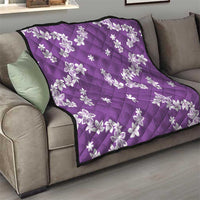 Hawaii Monstera Deliciosa Quilt Purple Plumeria Polynesian Pattern - Polynesian Pride
