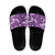 Hawaii Monstera Deliciosa Slide Sandals Purple Plumeria Polynesian Pattern - Polynesian Pride