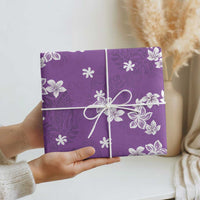 Hawaii Monstera Deliciosa Wrapping Paper Purple Plumeria Polynesian Pattern - Polynesian Pride
