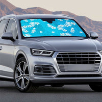 Hawaii Monstera Deliciosa Auto Sun Shade Blue Plumeria Polynesian Pattern - Polynesian Pride