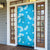 Hawaii Monstera Deliciosa Door Cover Blue Plumeria Polynesian Pattern - Polynesian Pride